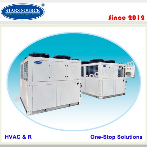 50RT Air Cooled Screw Type AC Chiller with Cabinet Design 